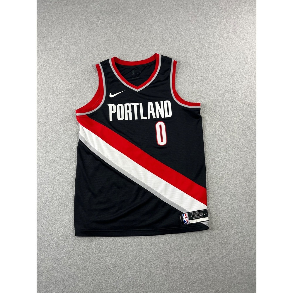 Portland Trailblazers Basketball Jersey Mens L Black Lillard Nike Swingman